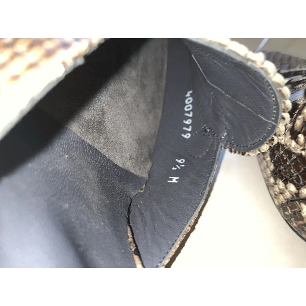 NWOT Stuart Weitzman 9.5M Snakeskin Pointy Toe Open Heel Slip On Heels 4007979